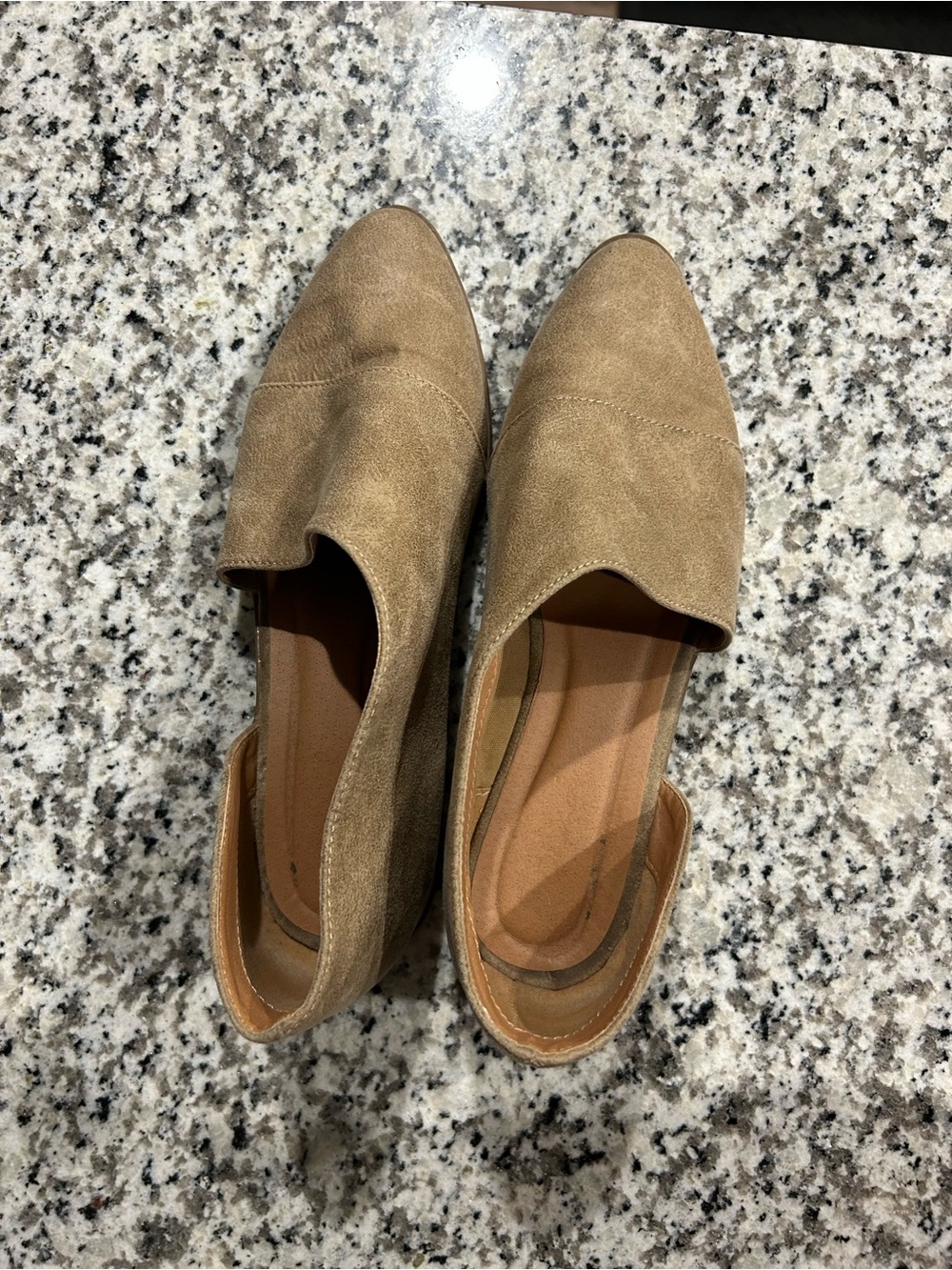 Qupid Tan Suede D'Orsay Flats